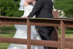 Huntar Kenzie Newsome and Aaron Newsome on the bridge kissing