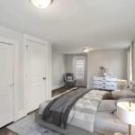 A clean master bedroom.
